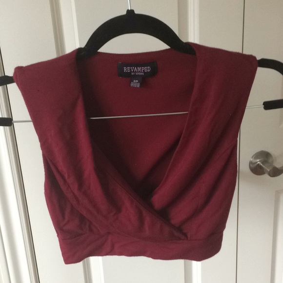 Wrap front maroon crop top - Picture 1 of 2